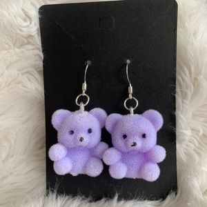 Handmade Purple Teddy Bear earrings